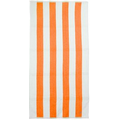 Orange/ White 30"x62" Cabana Striped Beach Towel/ 11 Lb per Doz.